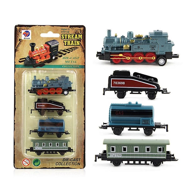 Børns drenge piger mini simulation damptog træk-tilbage tog model diecast lokomotiv legesæt legetøj Blue