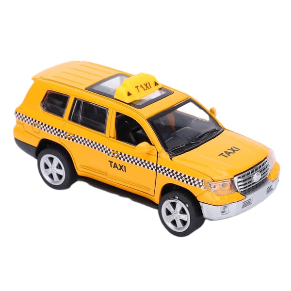 1 32 Alloy Taxi Legetøjsbil med Lyd Lys Træk Tilbage Simuleringsmodel Børn Gave White