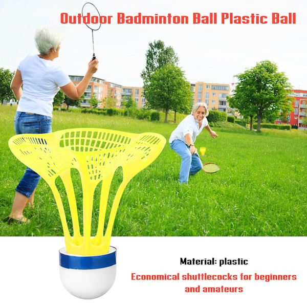 Badmintonboll i plast för utomhusbruk, träningsboll för sport, färgglad badmintonboll