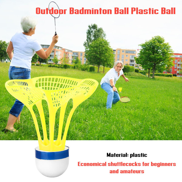 Utendørs badmintonball Plastball Sporttrening Trening Fjærball Fargebadmintonball