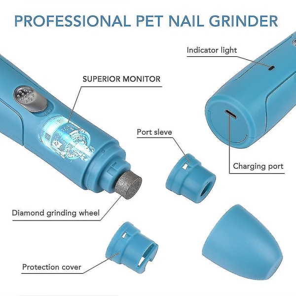 Elektrisk neglefil til kæledyr - Manicureværktøj - USB - Automatisk kloslibemaskine til katte og hunde