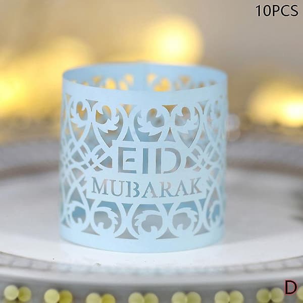 10 stk. Eid Mubarak Papirserviettring Spenne Dekorasjon Papirring Håndklespenne E 10 Pcs