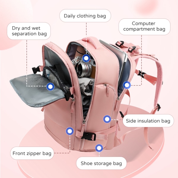 Rejsetaske til flykabine 45x36x20 til Vueling, EasyJet, Ryanair Vandafvisende og Rummelig Bagage (2210-001 1288 2350 D7) AZUL CLARO 009