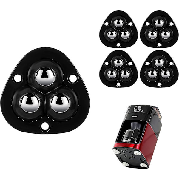 12 st Ljushjul för små apparater Hjul Klibbiga svängbara remskivor Mini självhäftande universal 360 graders rotation Förvaringslåda Möbelbehållare Botten T Black 4