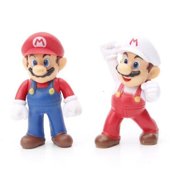 12 st/ set Super Mario Game Figurleksaker Mini Tecknad Modell Dockor Tårta Toppers Ornament Heminredning Presenter