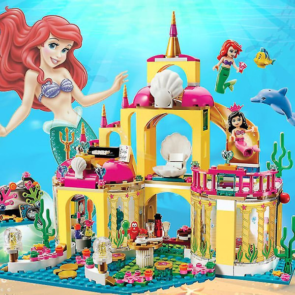 Mermaid Underwater Palace Samma byggsten Leksak Barn Hand-on Förmåga Utveckling Födelsedagspresent