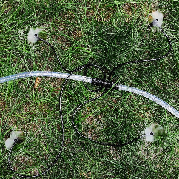 6-delad hullingförsedd T-slangkoppling, 6-vägs bevattningsslanganslutning för 8/12 mm till 4/7 mm rör, 6-vägs droppbevattningskoppling för trädgård, gräsmatta, svart