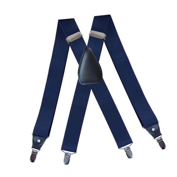 Selar for menn Elastiske stropper Solide kraftige 4 klips Justerbar Unisex Svart Dark Blue