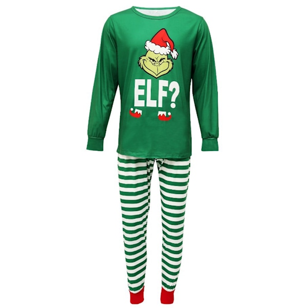 Julpyjamas för Familjen - Matchande Nattkläder för Vuxna och Barn - Grinch Pyjamas Set Män Men 2XL