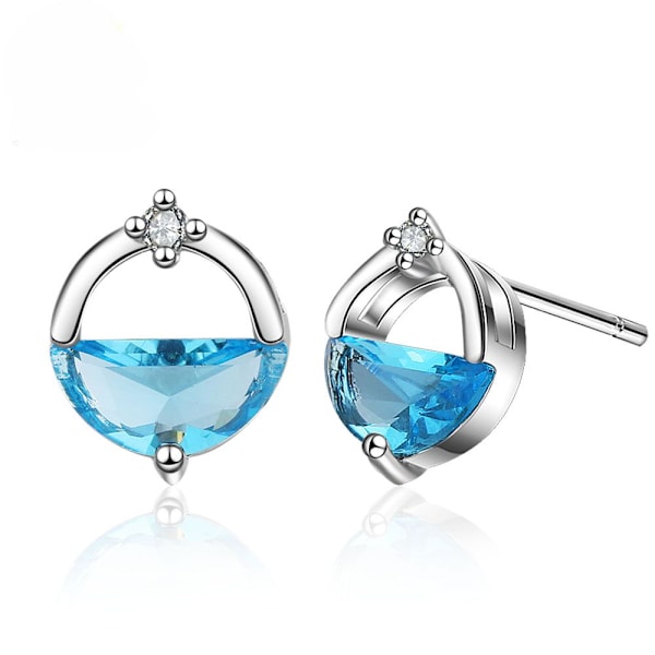 925 Sterling Silver Zircon Crystal Stud Earrings for Women Fashion Jewelry Gifts