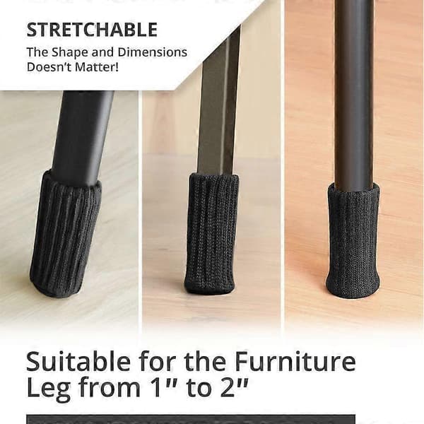 Nya 24-pack stolsbensskydd stickade möbelstrumpor White