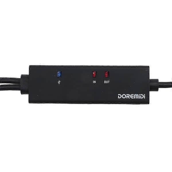 MIDI til USB-kabel med indikatorlys til DOREMiDi MTU-10 Black