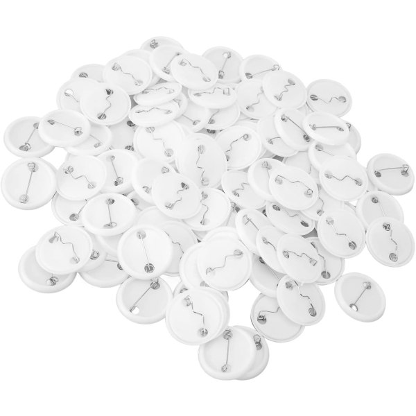 Pin Back Button Delar, 100 Set Blank Button Badge Part Set Multipurpose for Hats (32MM)