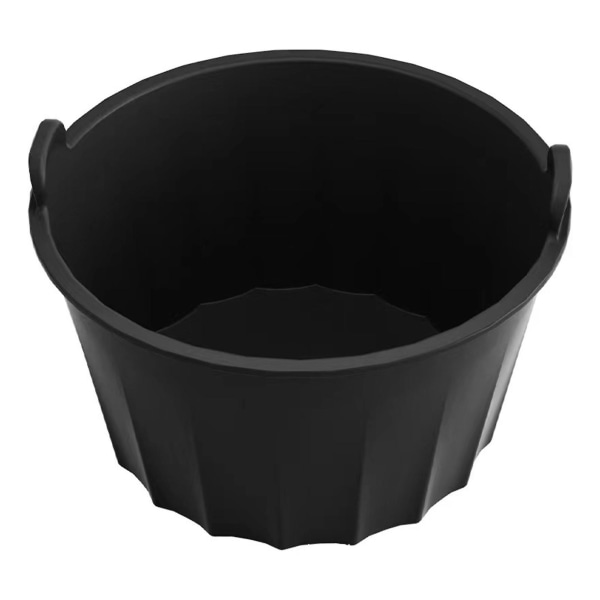 Rund komfur liner fødevarekvalitet genanvendelig non-stick varmebestandig med håndtag BPA fri opvaskemaskine sikker rund langsom komfur liner køkkenudstyr Black