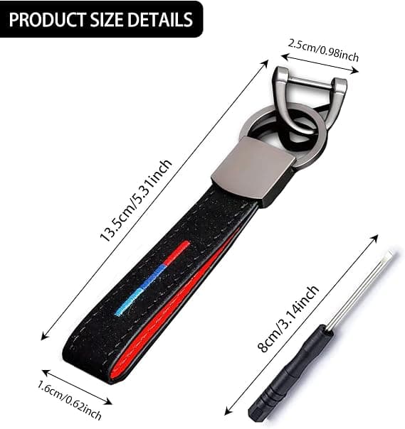 Peugeot Keychain, Leather Car Keychain, Personalized Tricolor Emb