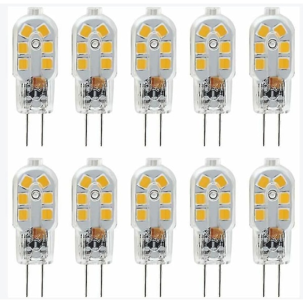 12v G4 Led-lamppu, 1w vastaa 10w halogeenilamppua, lämmin valkoinen 2700-3200k, himmennettävä, 10 kpl