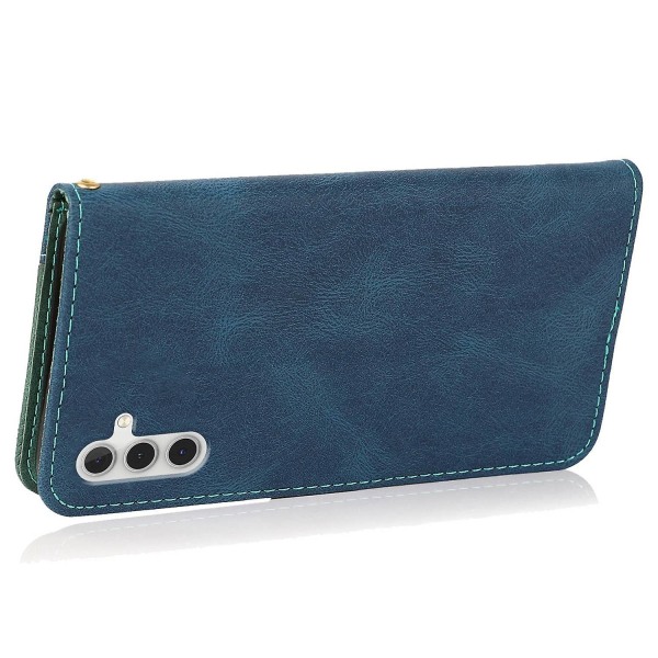 För Samsung Galaxy A14 5G skarvning inre TPU telefonfodral plånbok stativfodral med handledsrem/grön Multicolor, Blue Green Style A Samsung Galaxy A14 5G