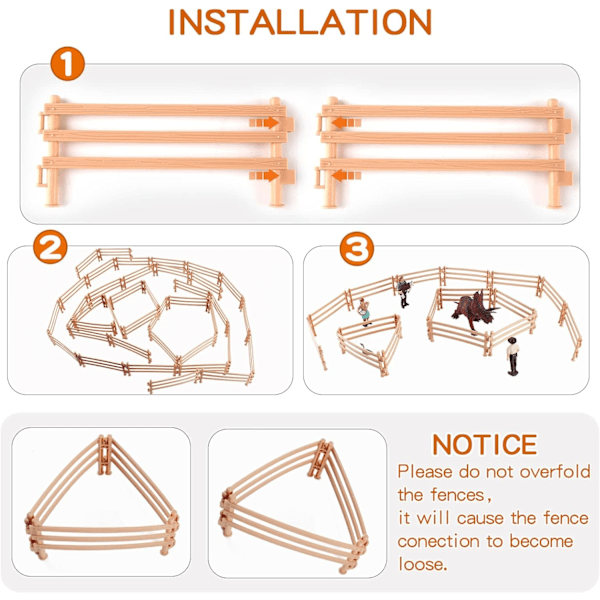 40 delar hästgård staket tillbehör leksak, paddel leksak, plastgård staket för ladugård paddock häststall bondgård djur, pedagogisk present