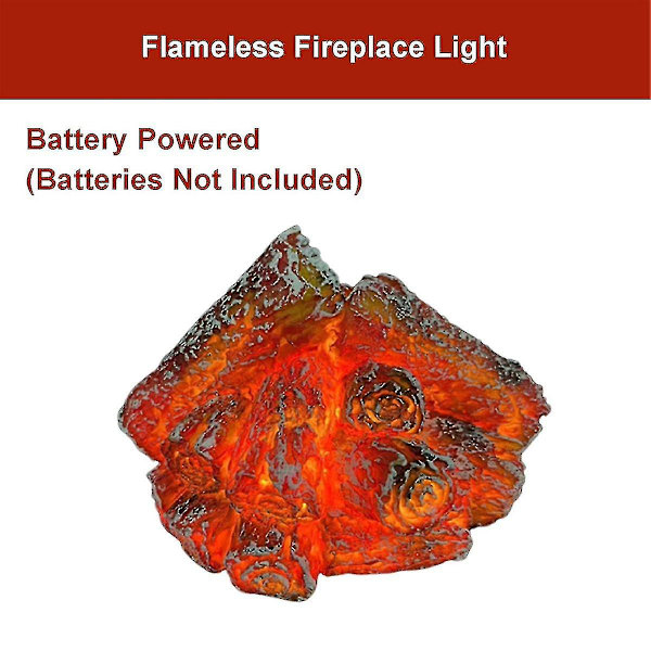 LED kunstig flammelys, flammefri peislys LED peis med realistisk vedbrennende flamme-YUHAO Red