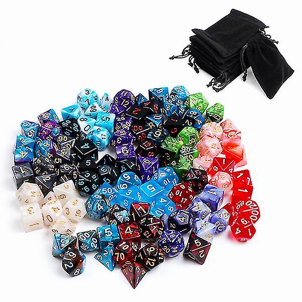 105x Polyhedral Terningesæt Rolle Til Dnd Rpg Mtg Spil Drager D4-d2