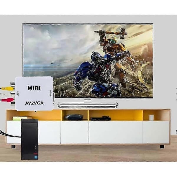 RCA AV til VGA-adapter med inkluderet 3,5 mm lydkabel