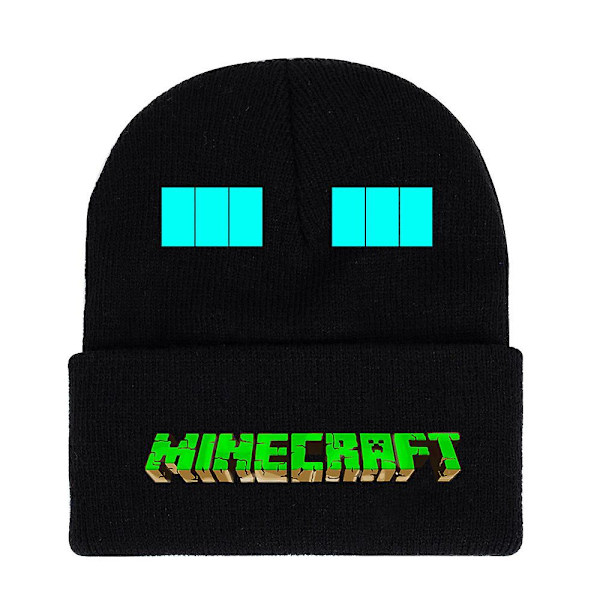 Minecraft Spel Tryckt Beanie Stickad Hatt Barn Pojkar Flickor Unisex Trend Klassisk Vinter Ull Varm Skidkeps Vändbar Present DB C