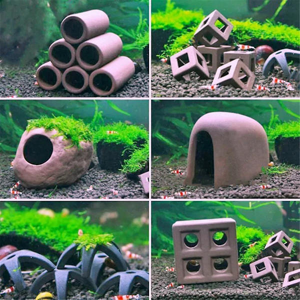 Akvarie Dekoration Fisk Skjul Hus Keramik Hus Beholder Simulation Sten Fisk Tank Dekoration Stil 11 As Shown