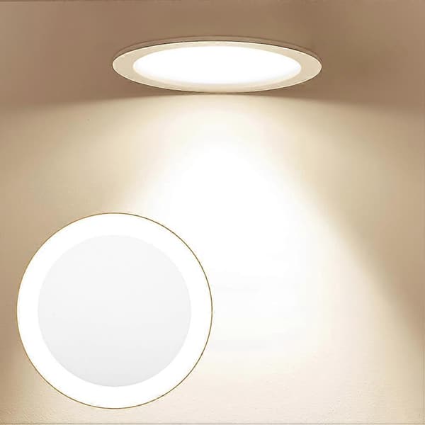 6 stk. flate downlight-diffusorplater for utskifting av lysmykhet, innfelt belysning, antirefleksdiffusor, DIY-lampebunndeksler