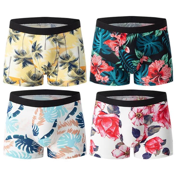 4-pak herreunderbukser, afslappede, åndbare, komfortable, elastiske sportsshorts S