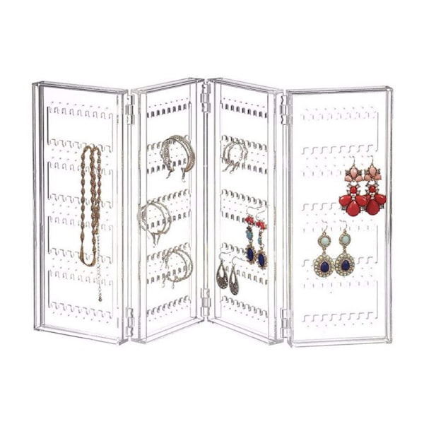 Smyckeshållare Vikbar Smyckesförvaringshållare Smyckesdisplay Örhängesförvaring Halsbandshållare Örhängesdisplay Halsband Transparent Presentidé För
