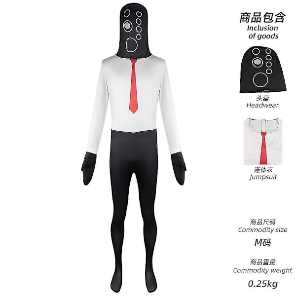 Skibidi Toilet Cosplay Kostume Højttaler Mand Camcorder Mand Tv Mand Cosplay Skibidi Toilet Kostume Spil Tøj Sæt Maske Barn Voksen loudspeaker man jumpsuit 3XL