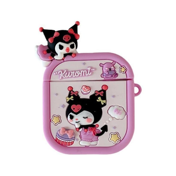 Kuromi/Pochacco/Pooh Bear Earphone Airpods Case Cover Kompatibel med AirPods 1/2 3 Pro Beskyttende Deksel Kuromi 1 or 2