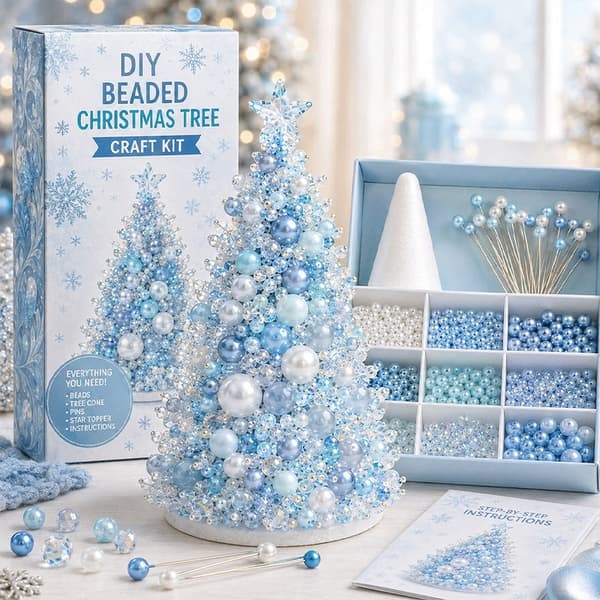 Populært DIY-krea-sæt med perlemotiver til juletræet DIY-pärlkit Julgransdesign A - Regnbåge