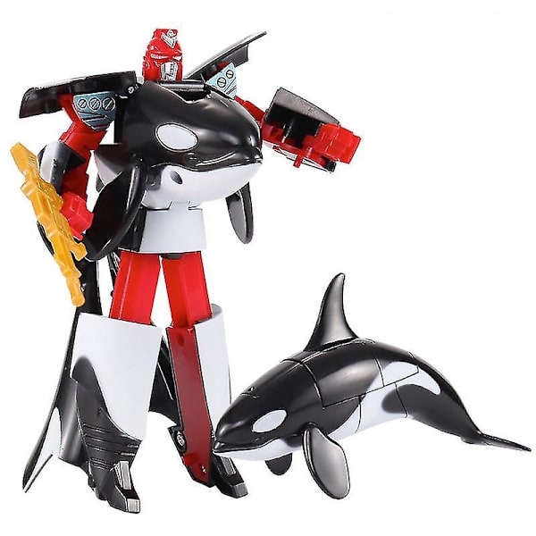 Transformation Sea Life Robotleksaker Späckhuggare Delfin Vithaj Deformation Plast Pojkar Actionfigur Barnleksaker dolphin