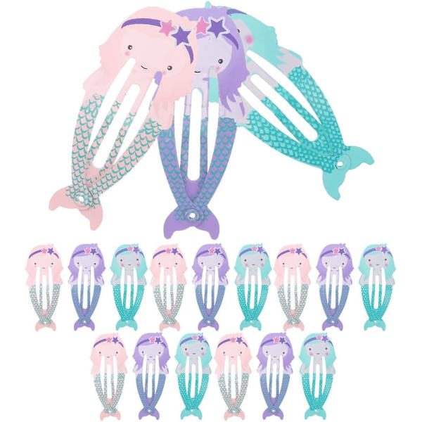 15 kpl Mermaids-hiuspidikkeitä tytöille Söpöt tyttöjen hiuspidikkeet Barrette-mermaids-hiuspidikkeet Kynsipidikkeet paksulle hiukselle Pienet hiuspidikkeet