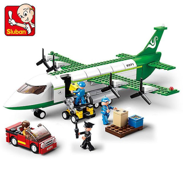 City Cargo Flygplan Flygplan Förvaring Flygplats Airbus Flygplan Avion Tekniska Kreativa Byggstenar Pedagogiska leksaker För Barn| | - 383pcs no box