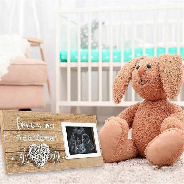 Babyscanningsfotoramme til mor og far, træ 4x6 tommer