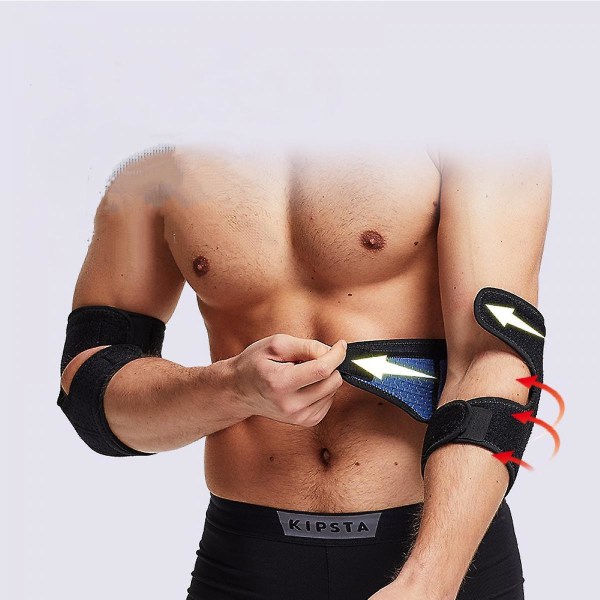 Albuebøjle - Tennis kompressionsærme - Indpakning til golfspillere, bursitis, venstre Ang højre arm - senebetændelsesstøttestrop