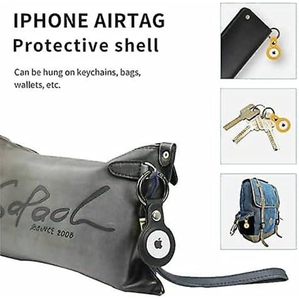 Flerfarvet 4-delt Airtag-taske med anti-tabt nøglering for at beskytte nøgleseddelholder