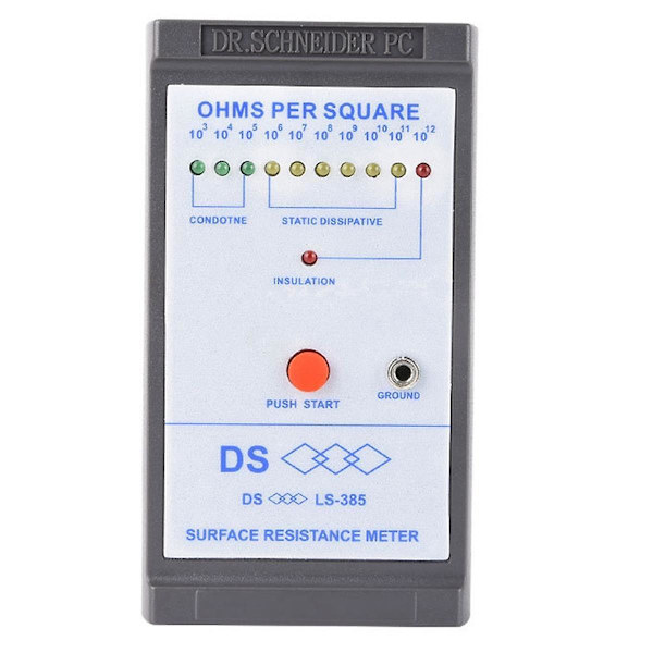 -385 LED-skjermoverflate motstandstester antistatisk testing induksjon ohm meter motstandstest med LED-indikator Gray