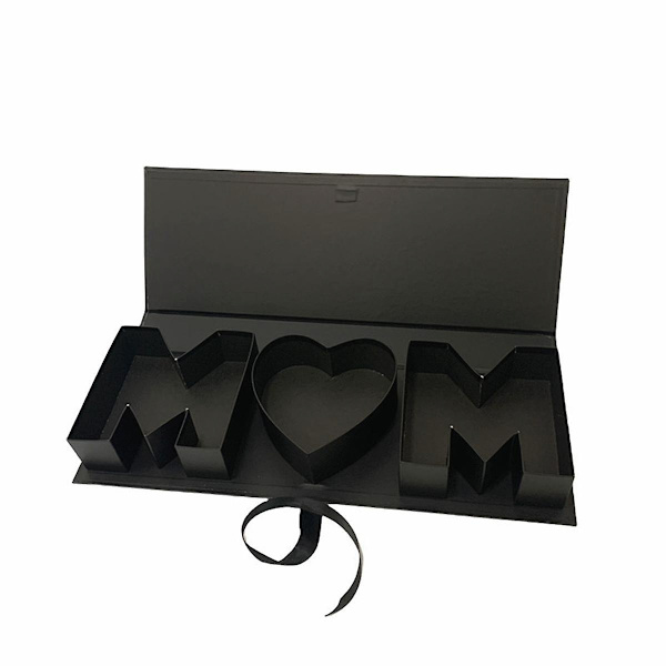 Mors dag blomlåda Tom blomma presentförpackning Fyllbar förpackning Kartong Mamma formad presentförpackning för blommor mors dag, B Black