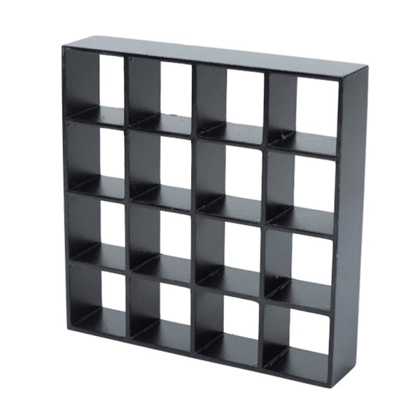 1/12 skala dockhus mini förvaringsställ modell 16 rutnät displayhylla prydnader Black