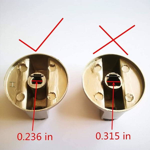 4 stk. Universal Sølv Gaskomfur Knapper Komfur Ovn Komfur Kontrol Afbryder (6MM 90°)