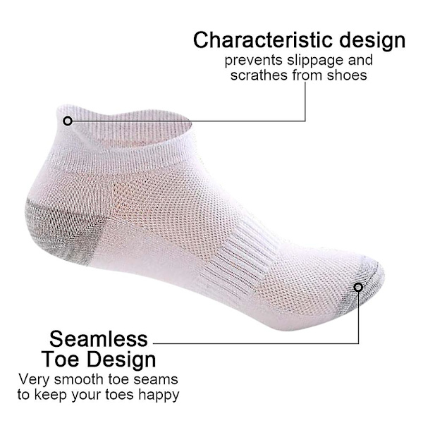 5 par strumpor herr sommar mesh båtstrumpor öronlyftning anti-drop häl bomullsstrumpor andningsbara strumpor white