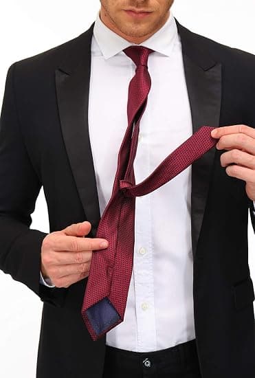 Herreslips klassisk silkeslips vævet Jacquard slips bordeaux