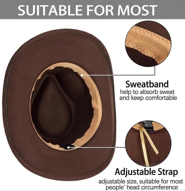 2025 Seneste Model Klassisk-Western-Cowboyhat Bredskygget