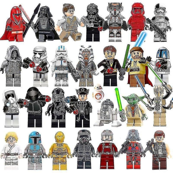 29 stk. Star Wars byggeklodser minifigur Luke Darth Vader Jedi Master Yoda legetøj