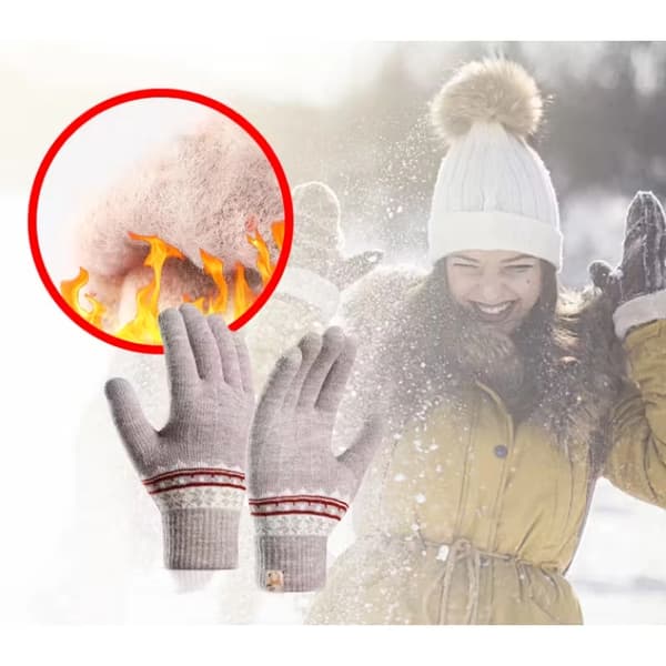 [Vinter Touchscreen Handsker] Vintervarme Touchscreen Handsker til Kvinder - Strækbare Vanter med Fuld Fingerdækning, Akryl Termisk