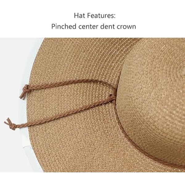 Bredbremmet Fedora-hatt for kvinner med beltespenne Retro Panama Floppy Hat