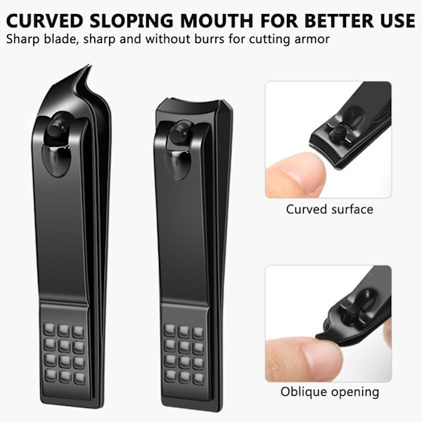 Daglig vård 6-delad nagelklippare kit Heavy Duty Portable nagelklippningsverktyg för nagel manikyr Black